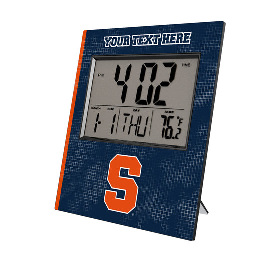 Keyscaper Syracuse Orange Cross Hatch Personalized Digital Desk Clock