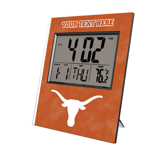 Keyscaper Texas Longhorns Cross Hatch Personalized Digital Desk Clock