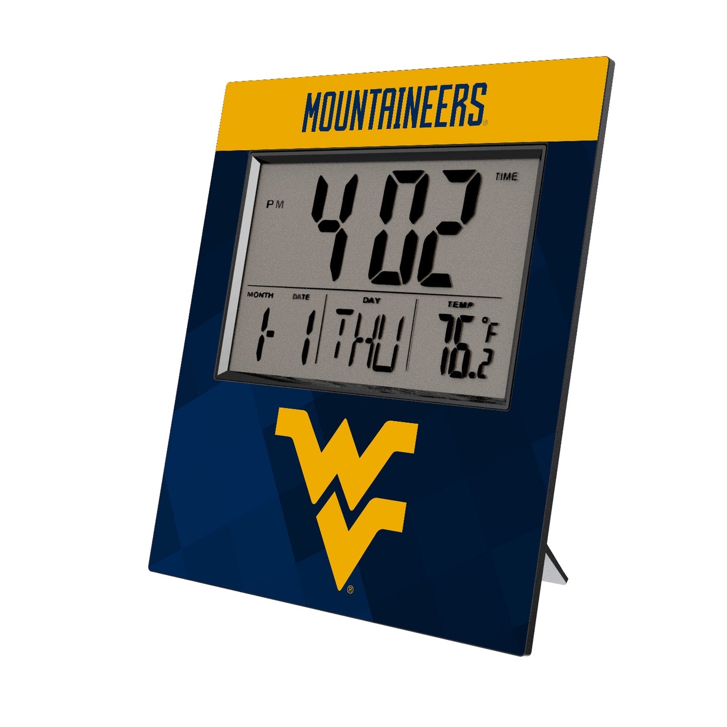 Keyscaper West Virginia Mountaineers Color Block Digital Desk Clock