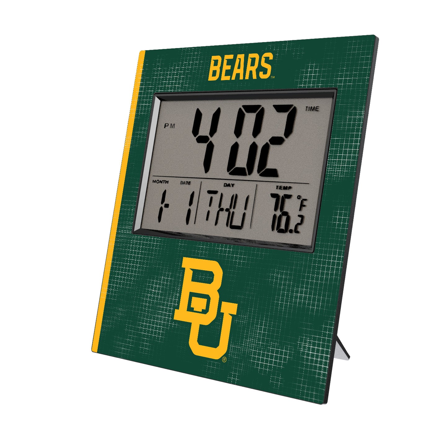 Keyscaper Baylor Bears Cross Hatch Digital Desk Clock