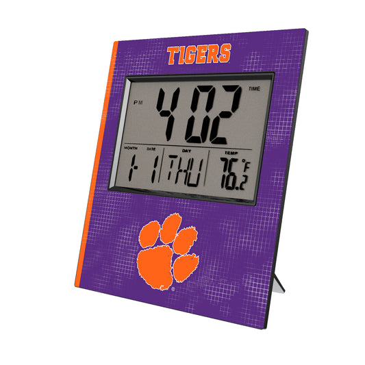 Keyscaper Clemson Tigers Cross Hatch Digital Desk Clock