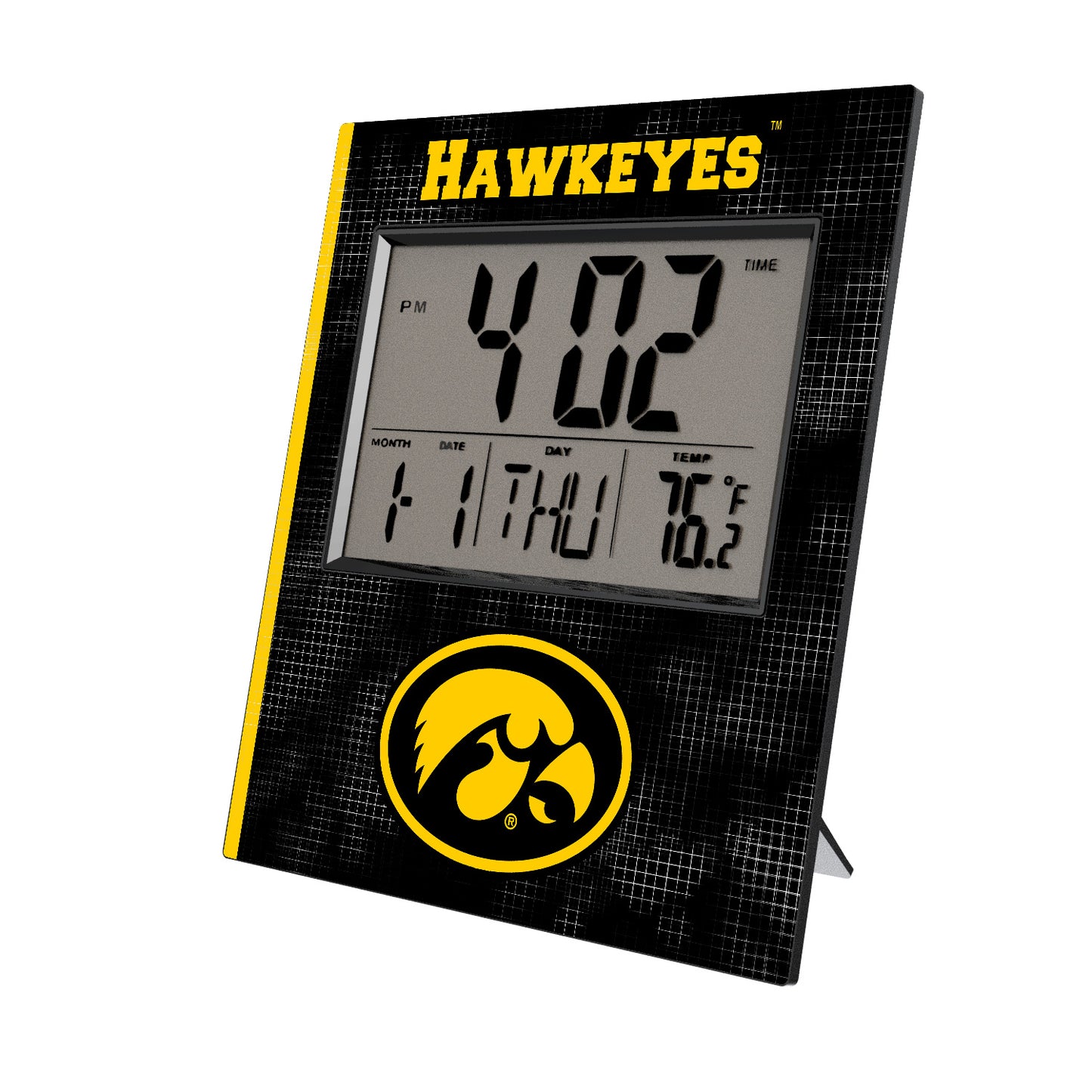 Keyscaper Iowa Hawkeyes Cross Hatch Digital Desk Clock