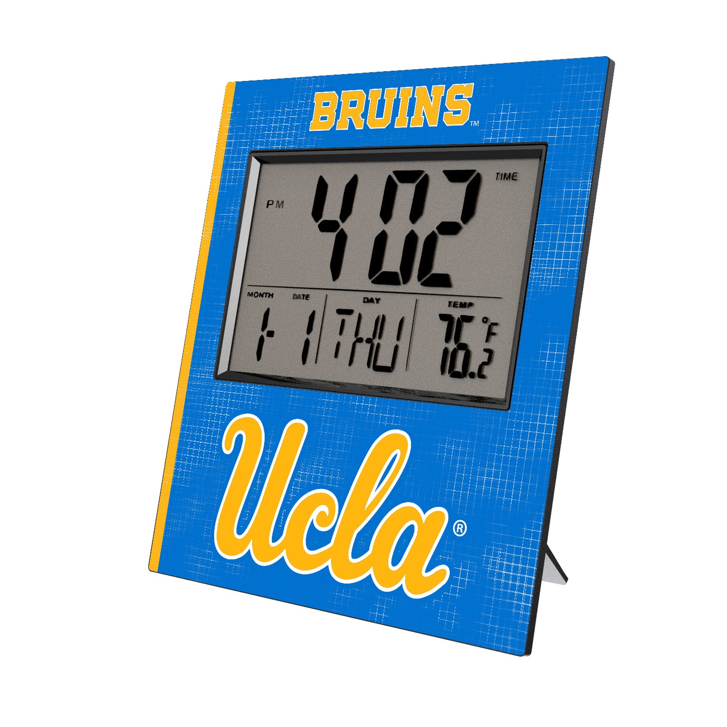 Keyscaper UCLA Bruins Cross Hatch Digital Desk Clock