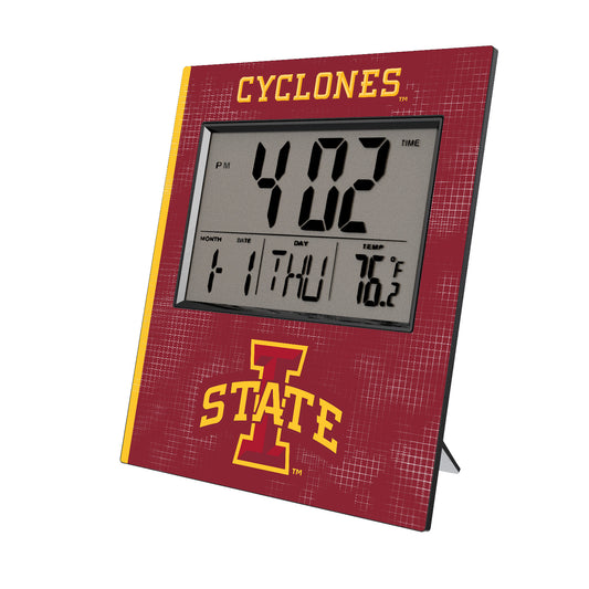 Keyscaper Iowa State Cyclones Cross Hatch Digital Desk Clock