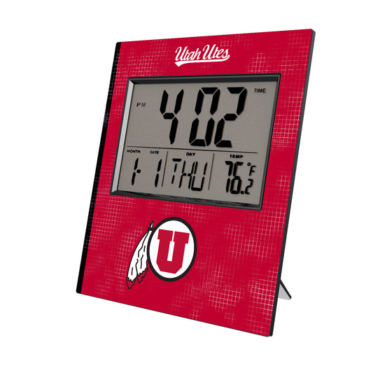 Keyscaper Utah Utes Cross Hatch Digital Desk Clock