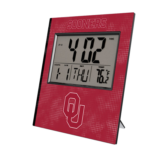 Keyscaper Oklahoma Sooners Cross Hatch Digital Desk Clock