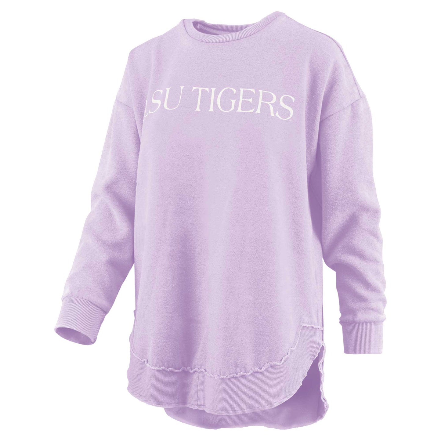 Women's Pressbox Purple LSU Tigers Seaside Springtime Vintage Poncho Pullover Sweatshirt