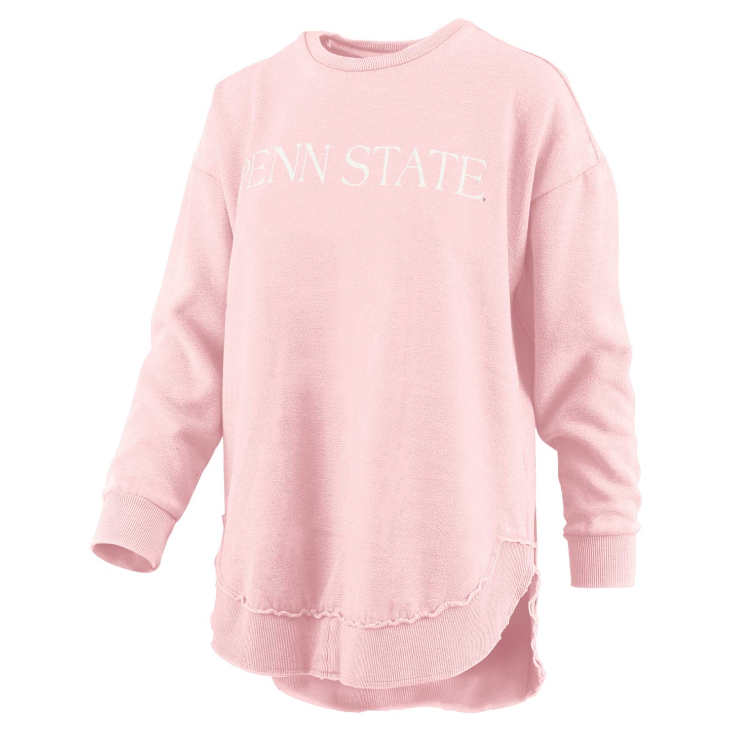 Women's Pressbox Pink Penn State Nittany Lions Seaside Springtime Vintage Poncho Pullover Sweatshirt