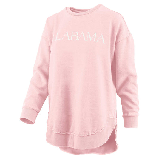 Women's Pressbox Pink Alabama Crimson Tide Seaside Springtime Vintage Poncho Pullover Sweatshirt