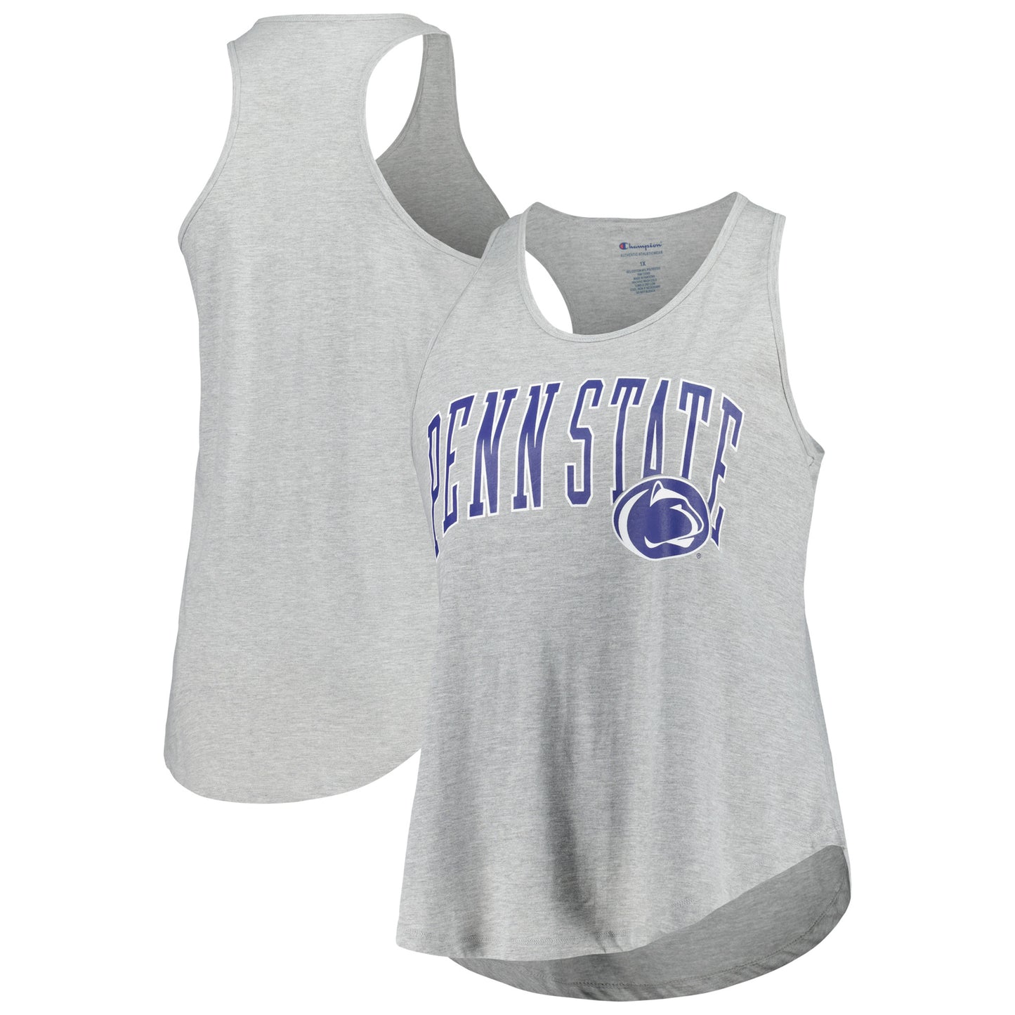 Women's Profile Heather Gray Penn State Nittany Lions Arch Logo Racerback Scoop Neck Tank Top