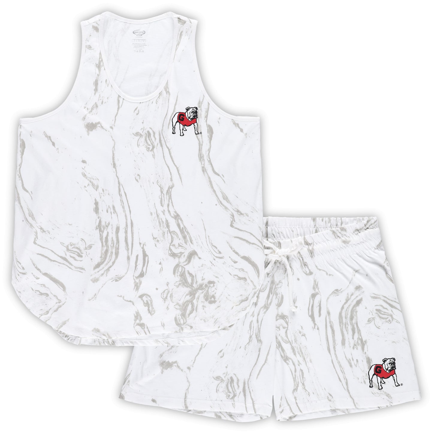 Women's Profile White Georgia Bulldogs Plus Size Marble Tank and Shorts Set