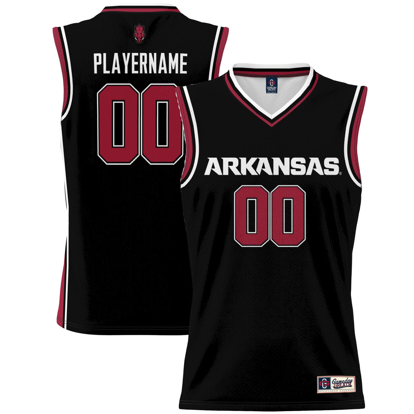 Youth GameDay Greats  Black Arkansas Razorbacks NIL Pick-A-Player Lightweight Men's Basketball Jersey