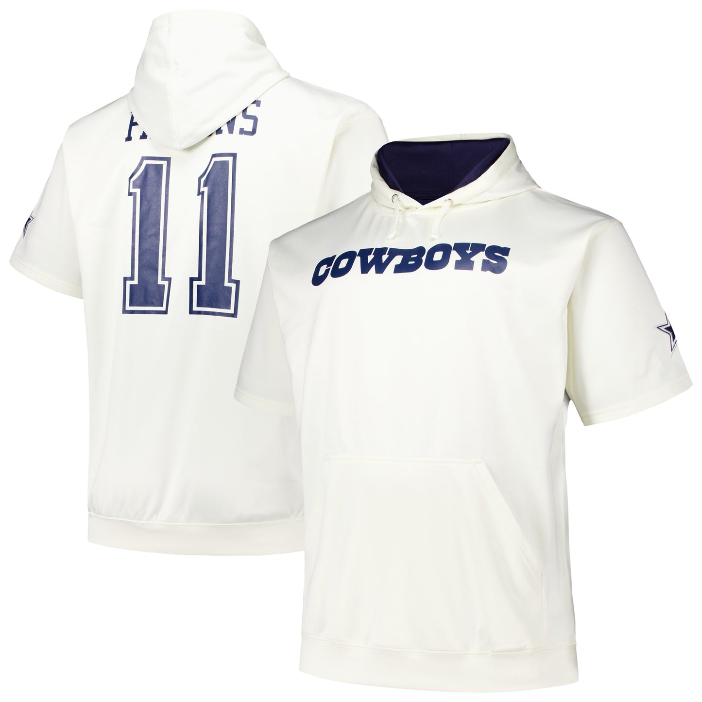 Men's Fanatics Micah Parsons Cream Dallas Cowboys Big & Tall Short Sleeve Hoodie T-Shirt