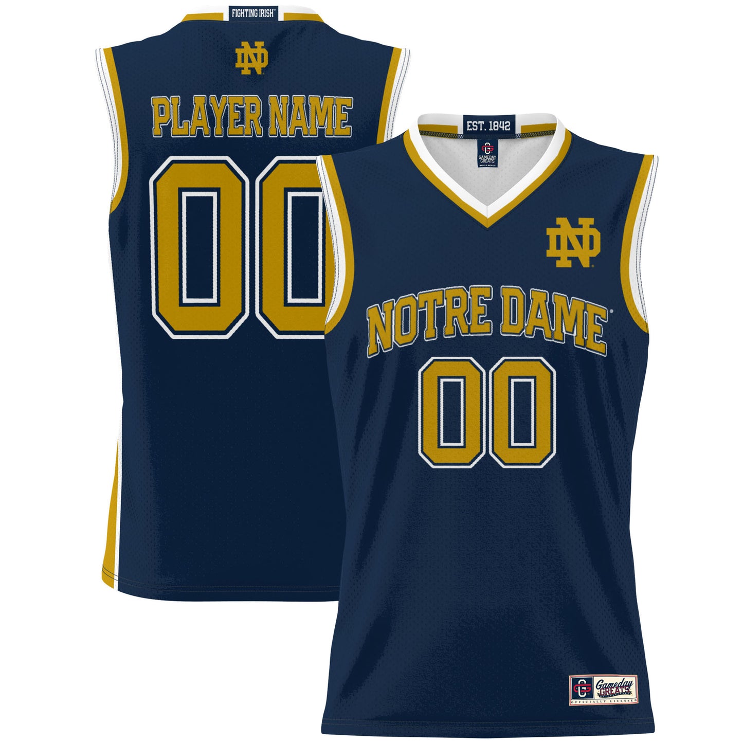 Youth GameDay Greats  Navy Notre Dame Fighting Irish NIL Pick-A-Player Lightweight Women's Basketball Jersey