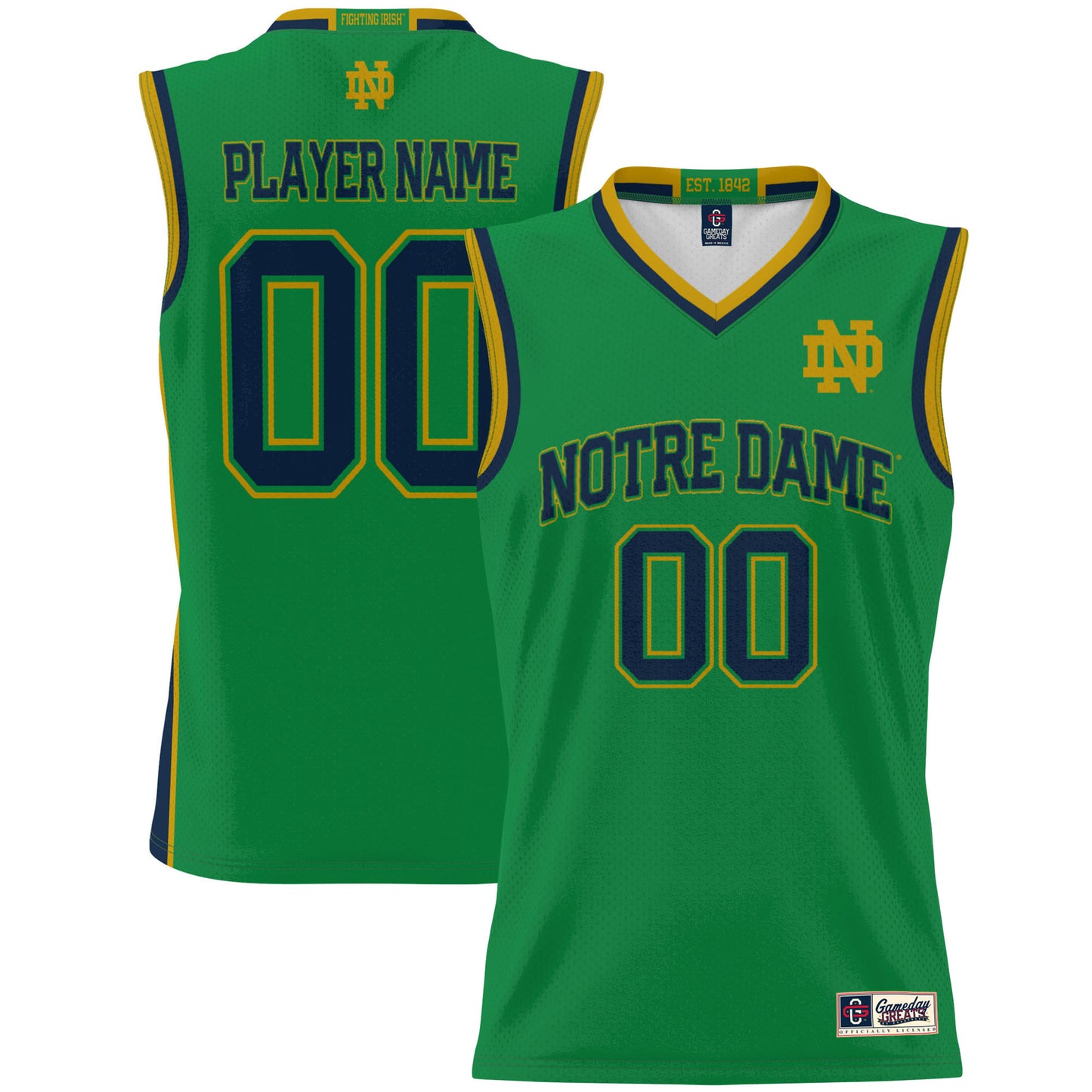 Youth GameDay Greats  Green Notre Dame Fighting Irish NIL Pick-A-Player Lightweight Women's Basketball Jersey