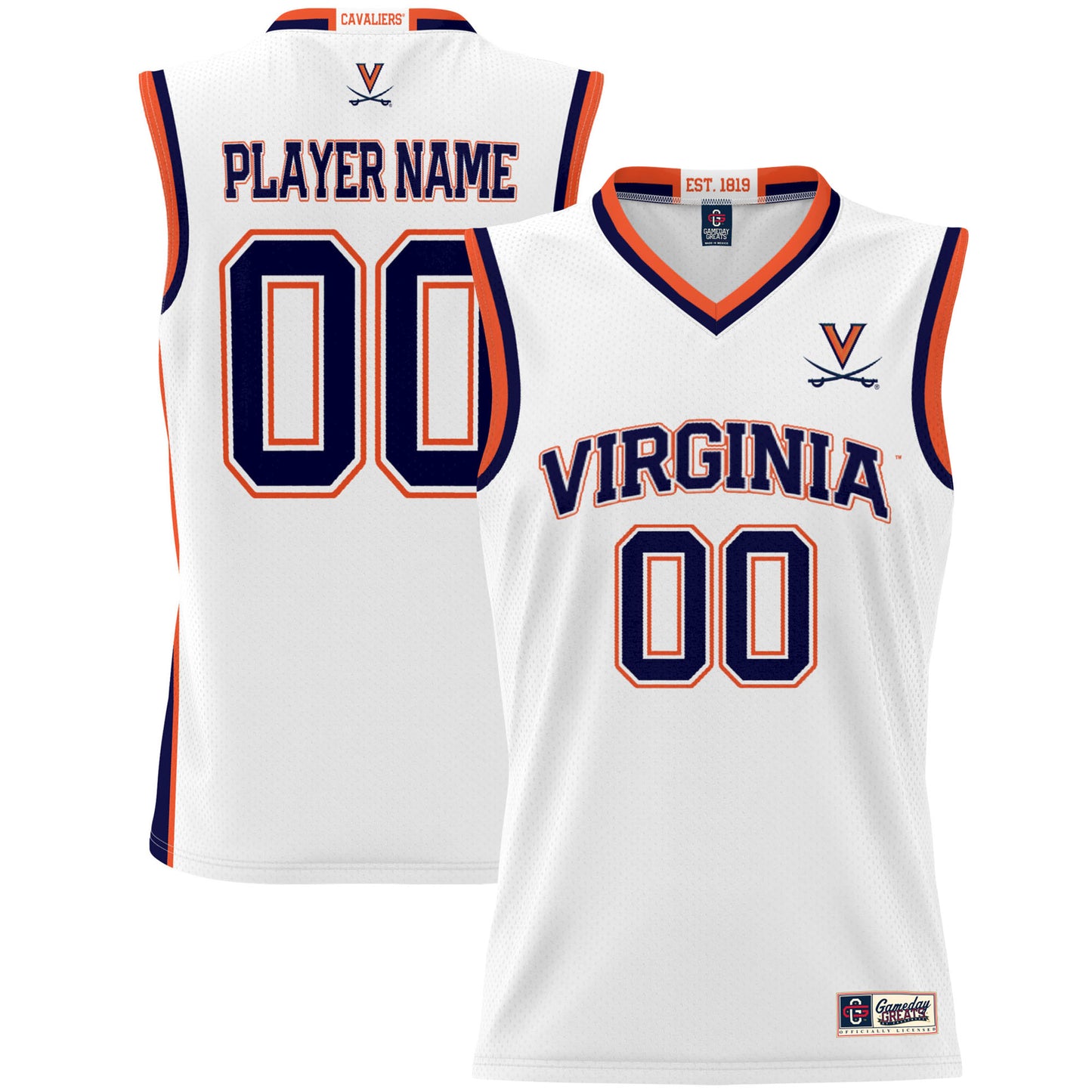 Youth GameDay Greats  White Virginia Cavaliers NIL Pick-A-Player Lightweight Women's Basketball Jersey