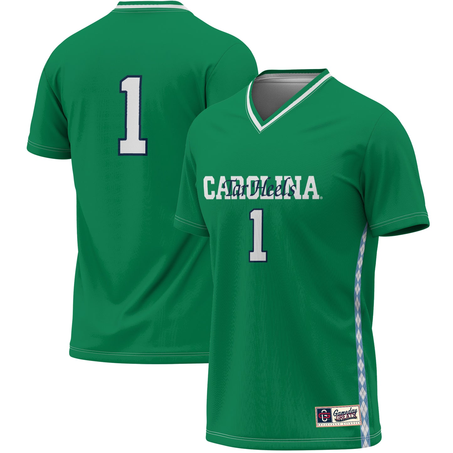 Youth GameDay Greats #1 Green North Carolina Tar Heels Women's Soccer Lightweight Fashion Goalie Jersey