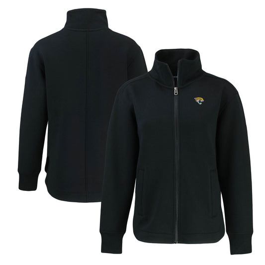 Women's Cutter & Buck  Black Jacksonville Jaguars Roam Eco Recycled Full-Zip Jacket