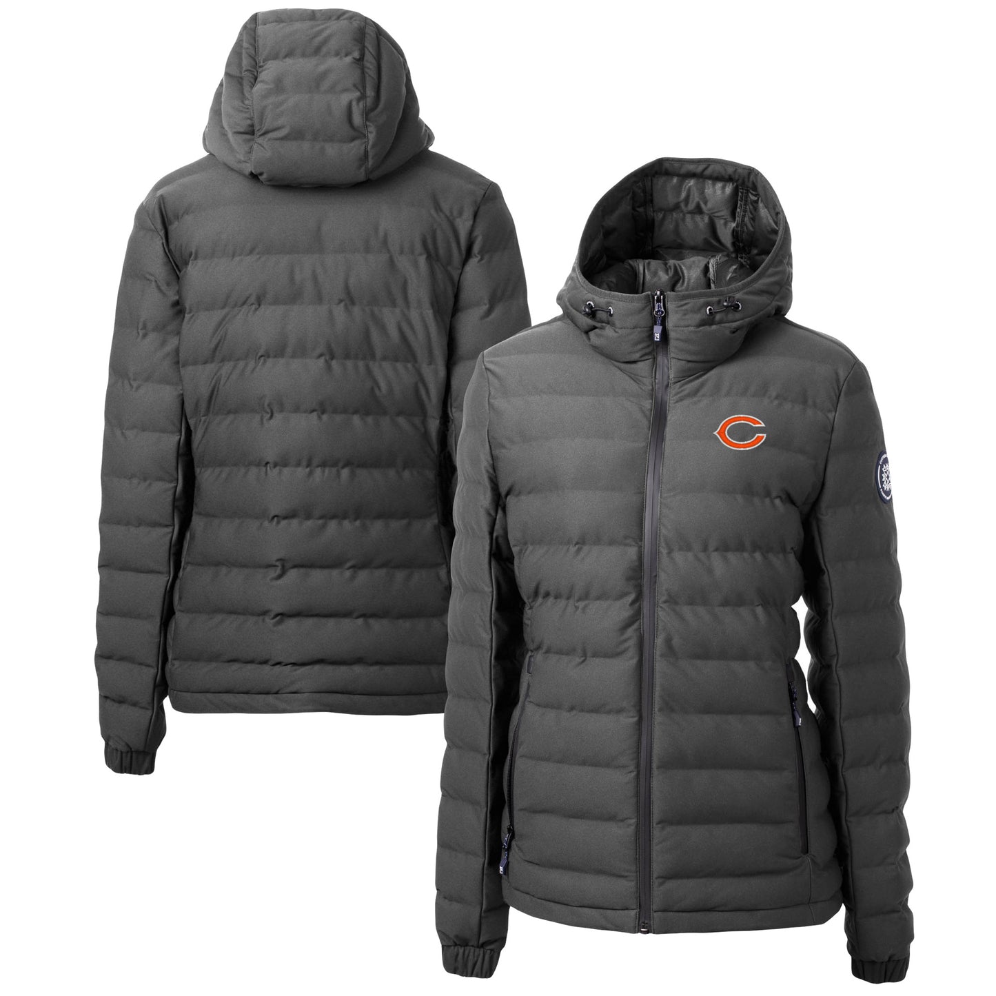 Women's Cutter & Buck  Gray Chicago Bears Mission Ridge Repreve Eco Insulated Full-Zip Puffer Jacket