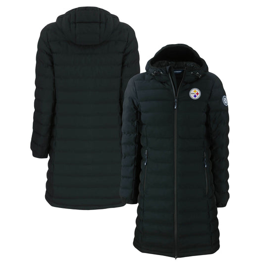 Women's Cutter & Buck  Black Pittsburgh Steelers Mission Ridge Repreve Eco Insulated Long Full-Zip Puffer Jacket