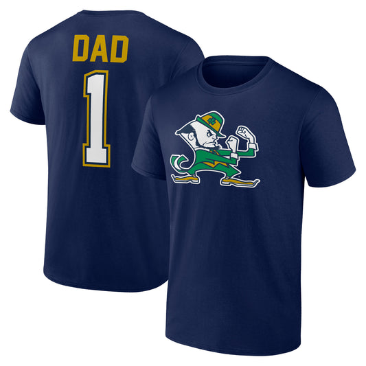 Men's Navy Notre Dame Fighting Irish Father's Day #1 Dad T-Shirt