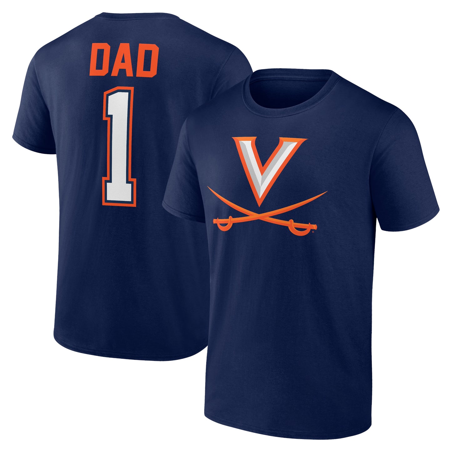 Men's Navy Virginia Cavaliers Father's Day #1 Dad T-Shirt