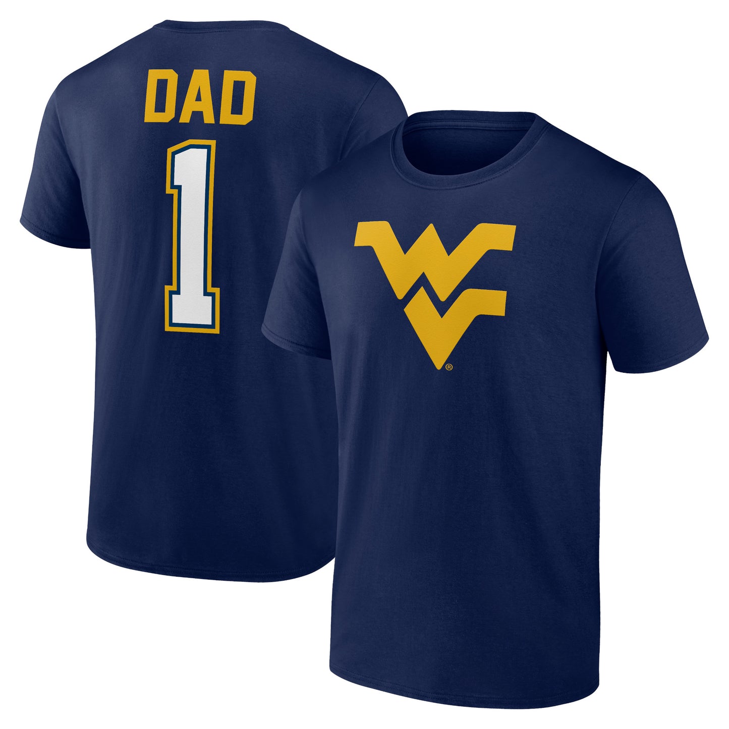 Men's Navy West Virginia Mountaineers Father's Day #1 Dad T-Shirt