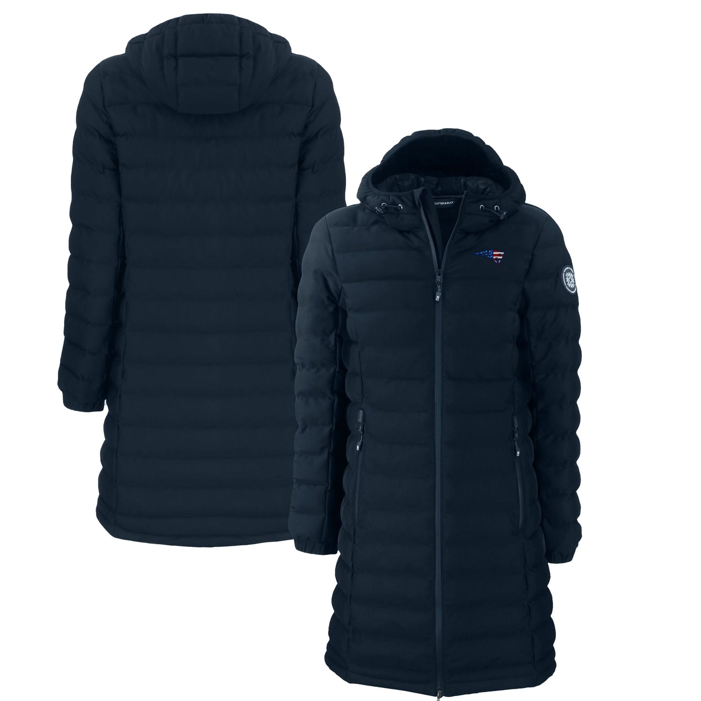 Women's Cutter & Buck  Navy New England Patriots Americana Mission Ridge Repreve Eco Insulated Full-Zip Puffer Jacket