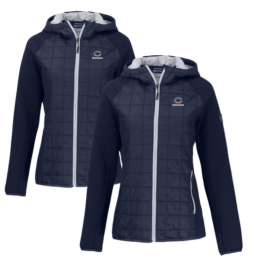 Women's Cutter & Buck  Navy Chicago Bears Americana Rainier Primaloft Eco Full-Zip Hybrid Jacket