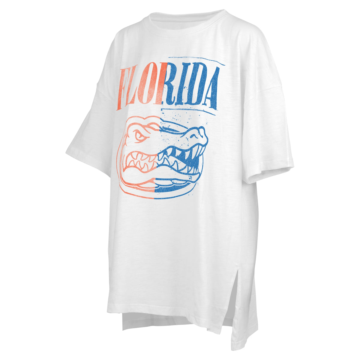 Women's Pressbox White Florida Gators Lickety-Split Oversized T-Shirt