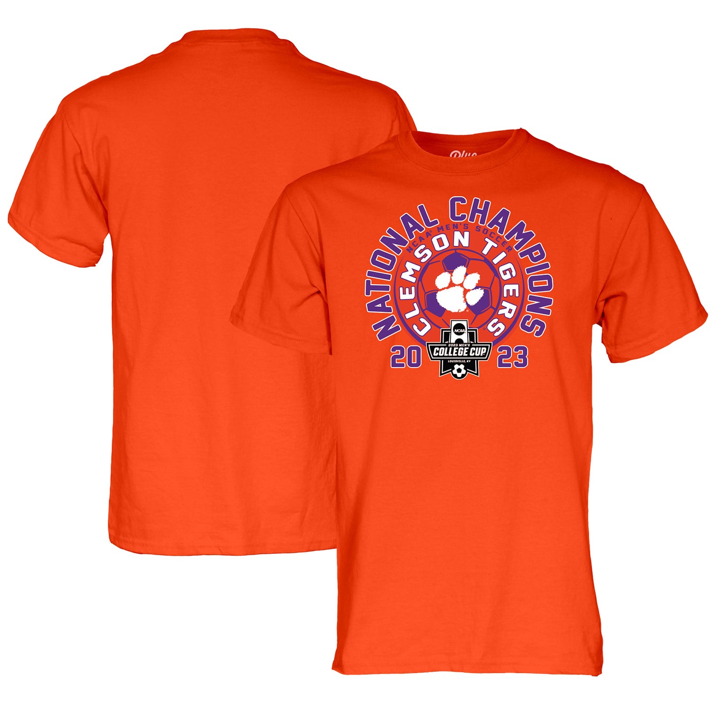 Unisex Blue 84  Orange Clemson Tigers 2023 NCAA Men's Soccer National Champions T-Shirt