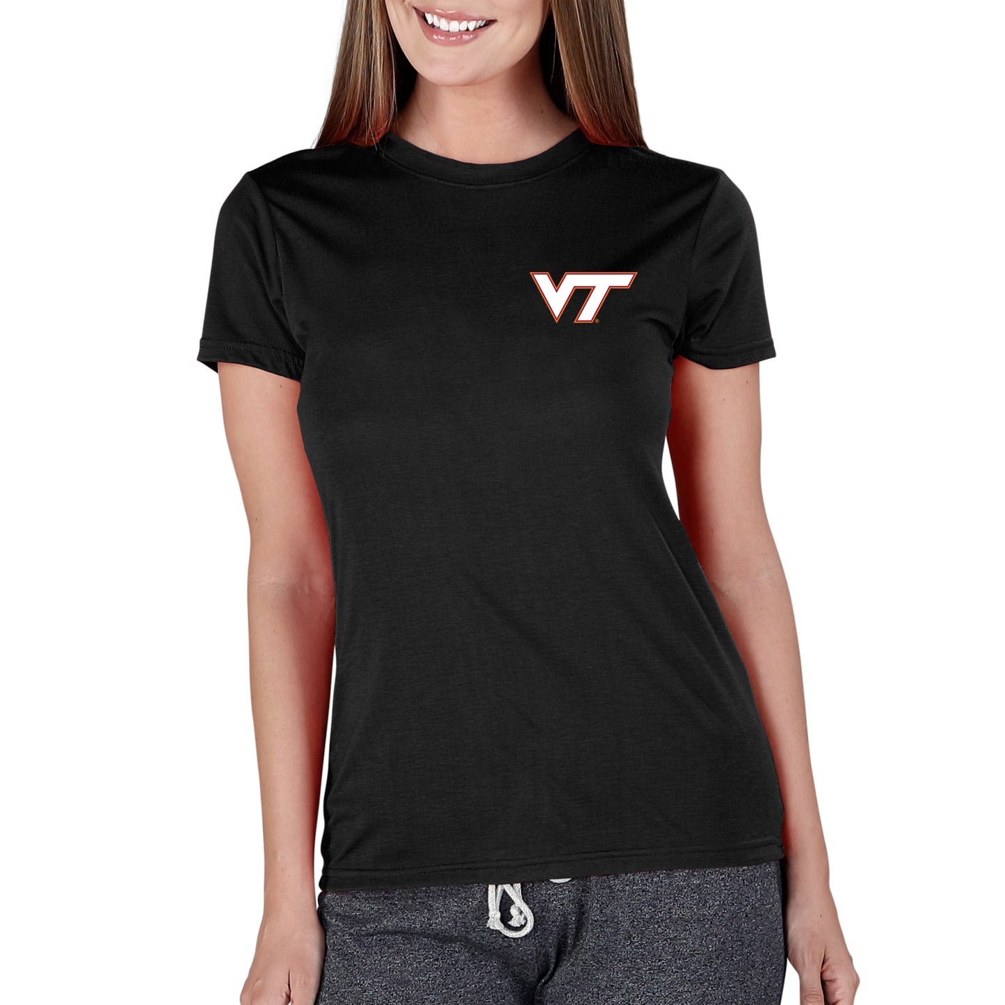 Women's Concepts Sport  Black Virginia Tech Hokies Marathon Knit T-Shirt