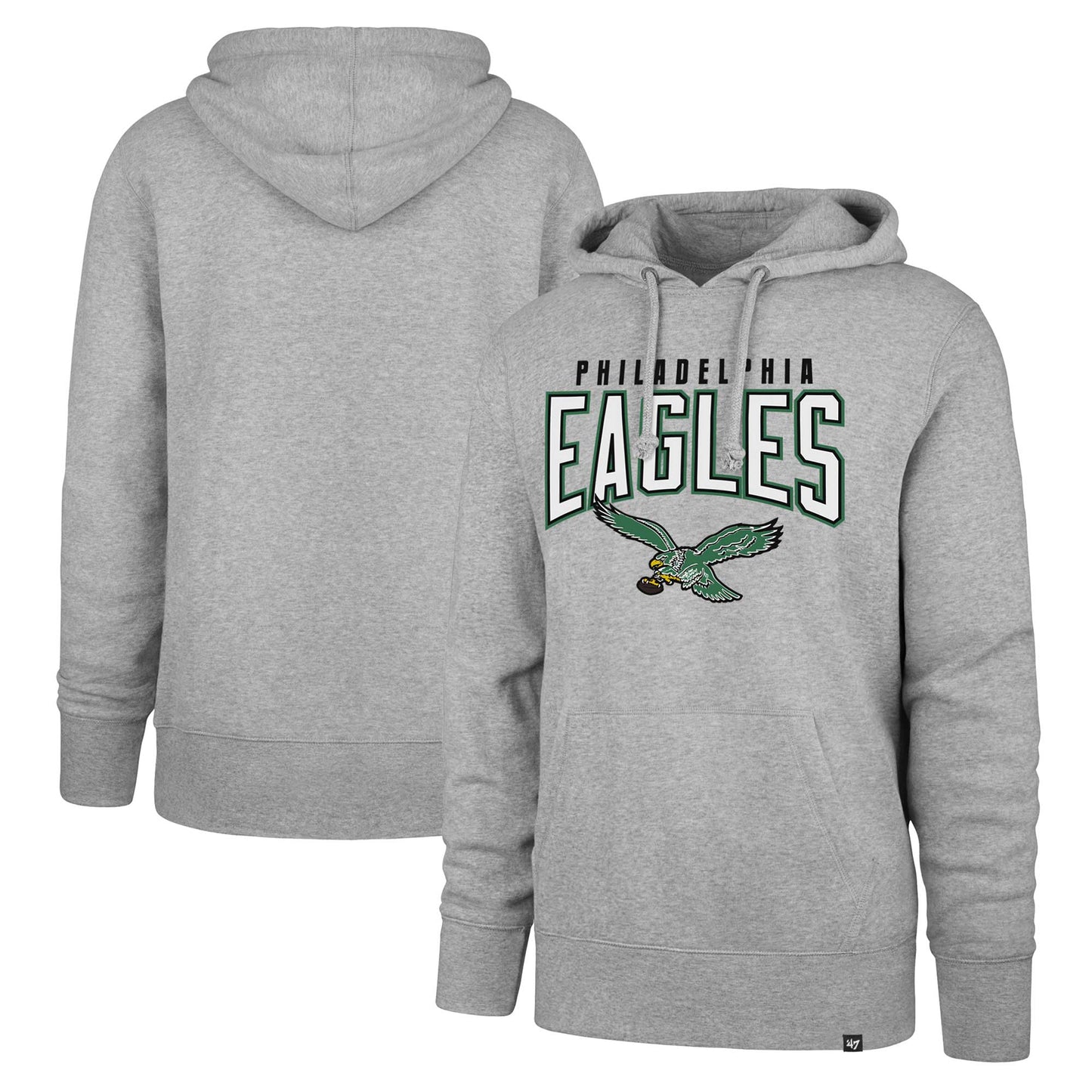 Men's '47 Gray Philadelphia Eagles Headline Pullover Hoodie