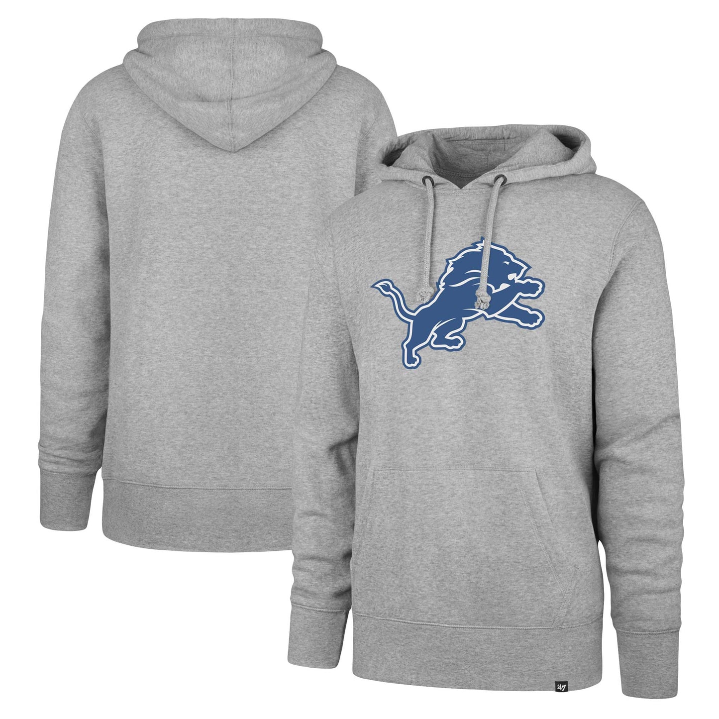 Men's '47 Gray Detroit Lions Imprint Headline Pullover Hoodie