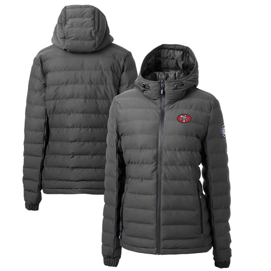 Women's Cutter & Buck  Gray San Francisco 49ers Throwback Logo Mission Ridge Repreve Eco Insulated Full-Zip Puffer Jacket