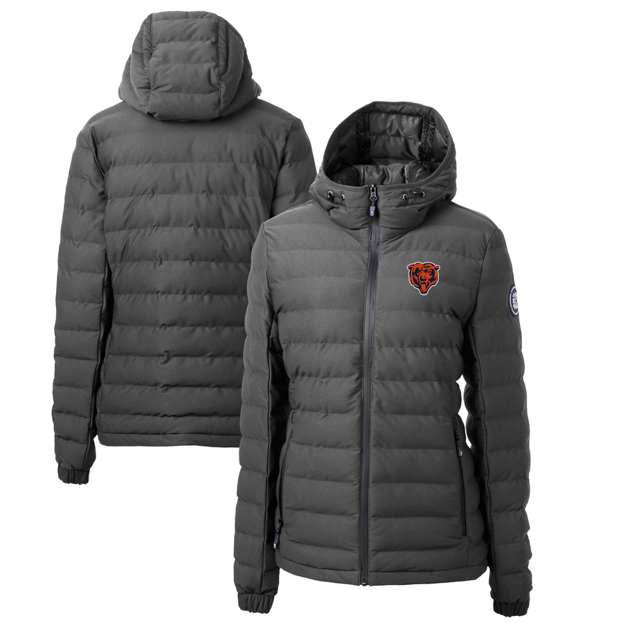Women's Cutter & Buck  Gray Chicago Bears Throwback Logo Mission Ridge Repreve Eco Insulated Full-Zip Puffer Jacket