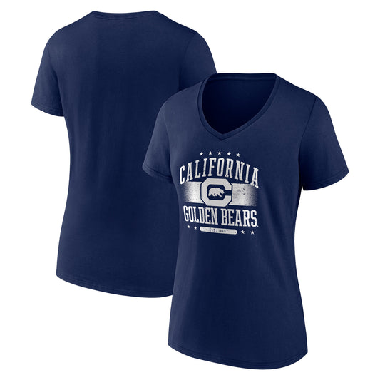 Women's Navy Cal Bears Americana Team V-Neck T-Shirt