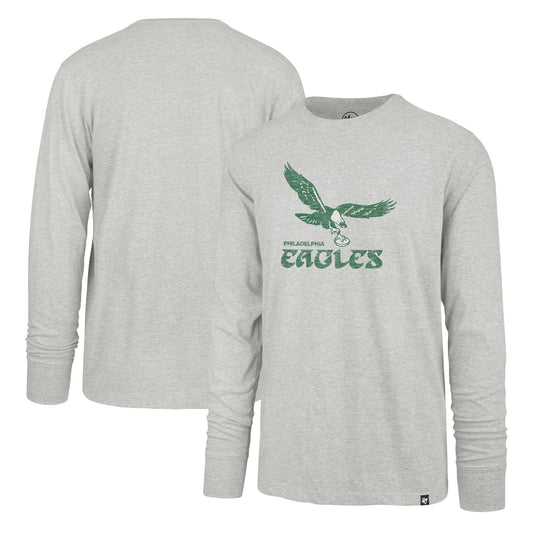 Men's '47 Gray Philadelphia Eagles Premier Franklin Long Sleeve T-Shirt