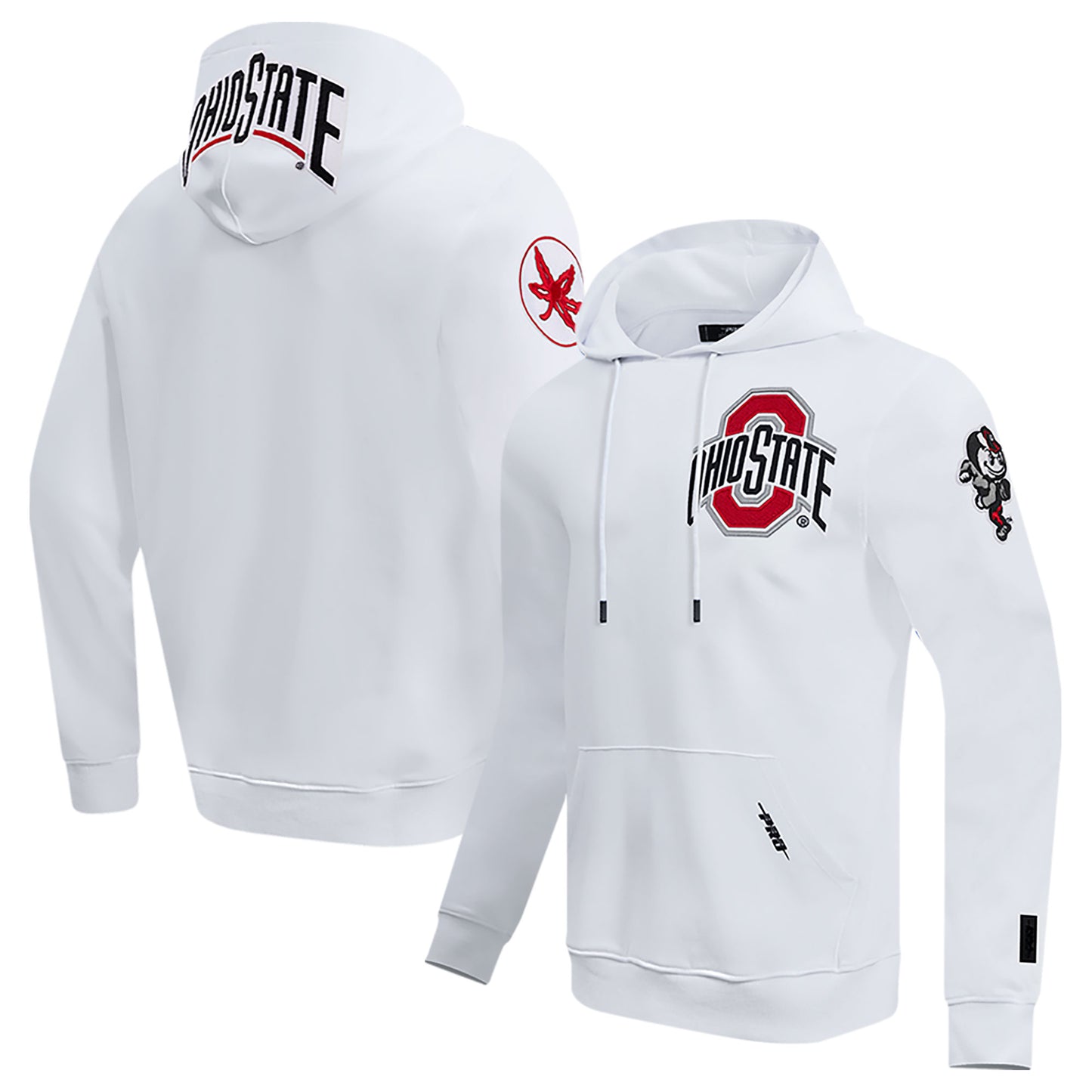 Men's Pro Standard White Ohio State Buckeyes Classic Fleece Pullover Hoodie