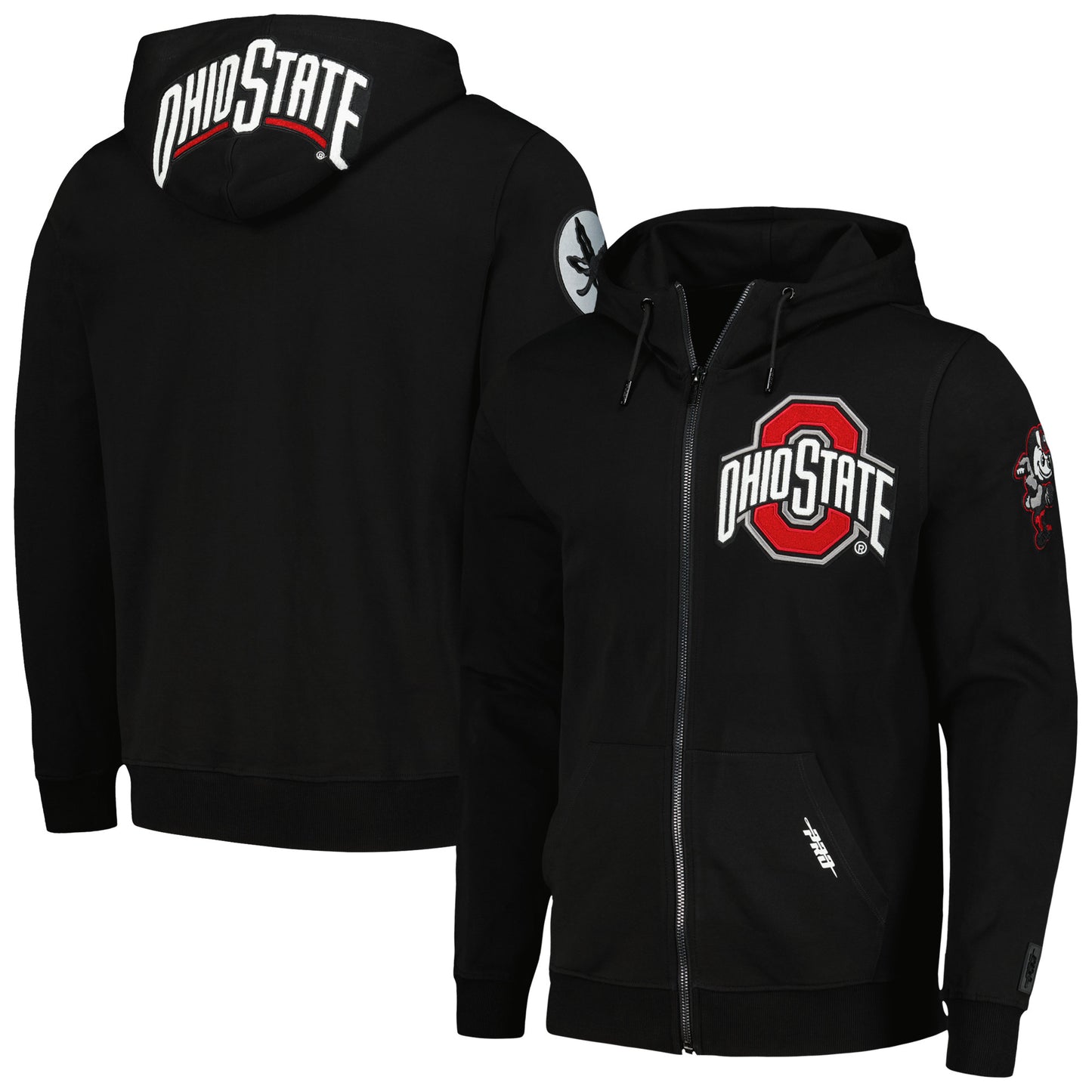 Men's Pro Standard Black Ohio State Buckeyes Classic Full-Zip Hoodie