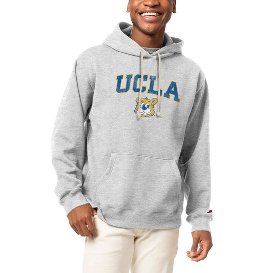 Men's League Collegiate Wear  Heather Gray UCLA Bruins Arch Over Logo Essentials Pullover Hoodie