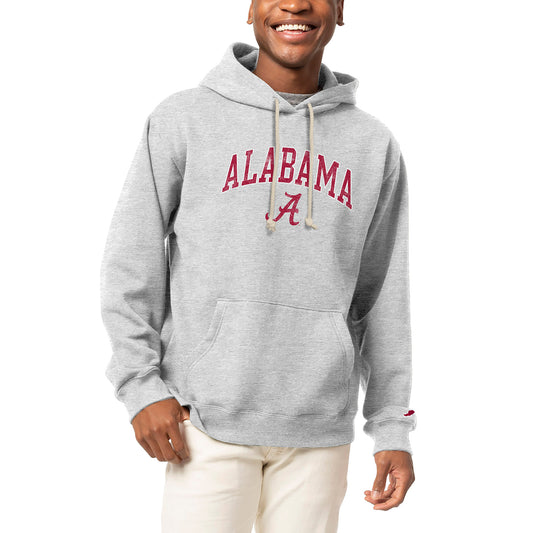 Men's League Collegiate Wear  Heather Gray Alabama Crimson Tide Arch Over Logo Essentials Pullover Hoodie