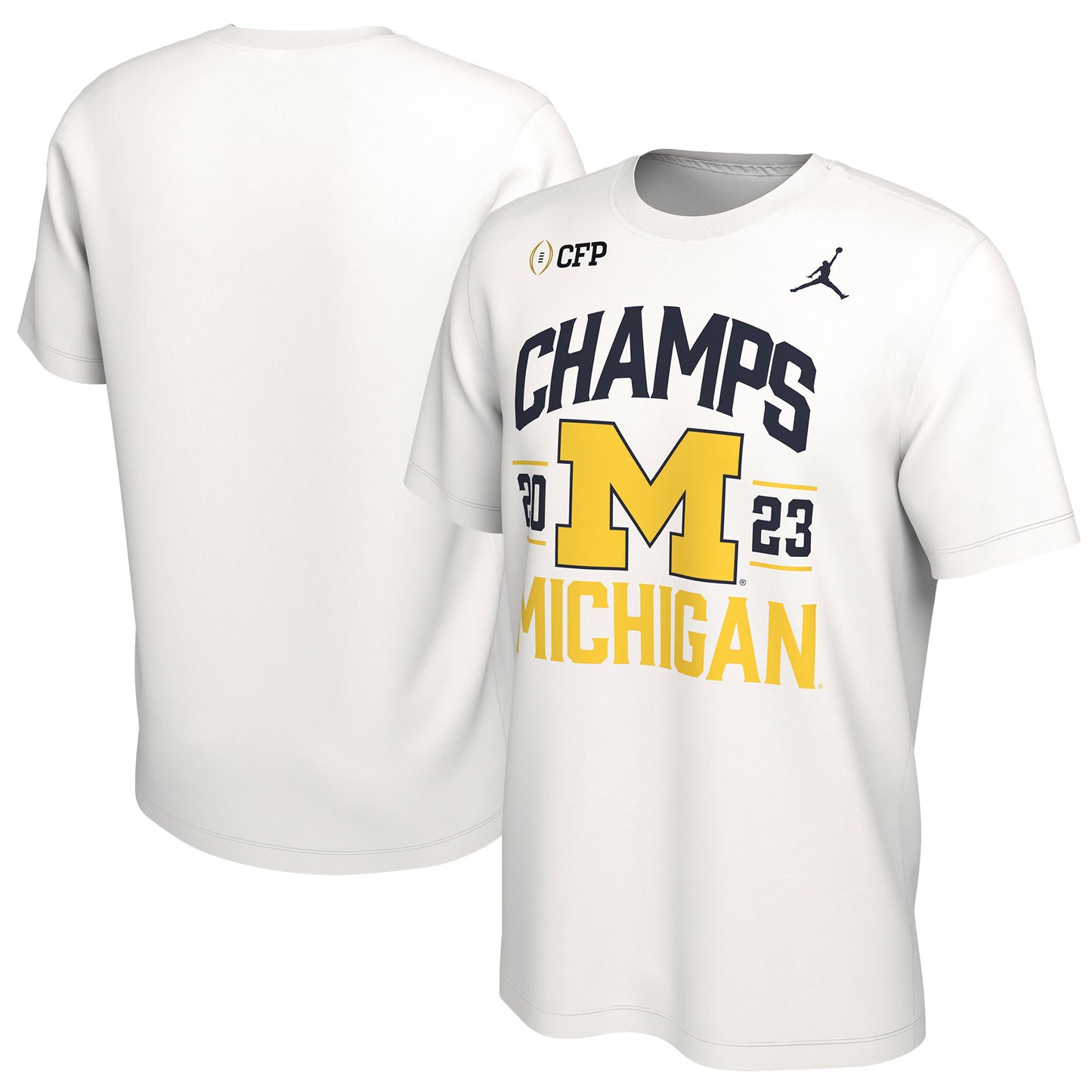 Men's Jordan Brand White Michigan Wolverines College Football Playoff 2023 National Champions Retro T-Shirt