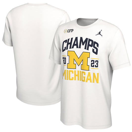 Men's Jordan Brand White Michigan Wolverines College Football Playoff 2023 National Champions Retro T-Shirt