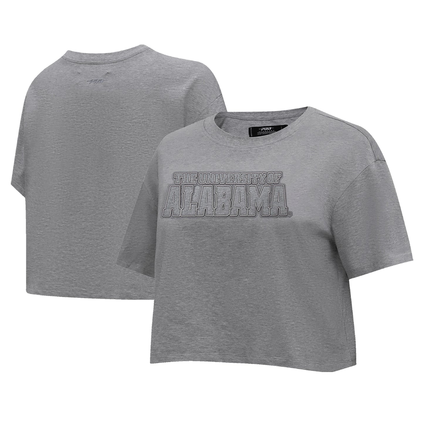 Women's Pro Standard Heather Charcoal Alabama Crimson Tide Tonal Neutral Boxy Cropped T-Shirt