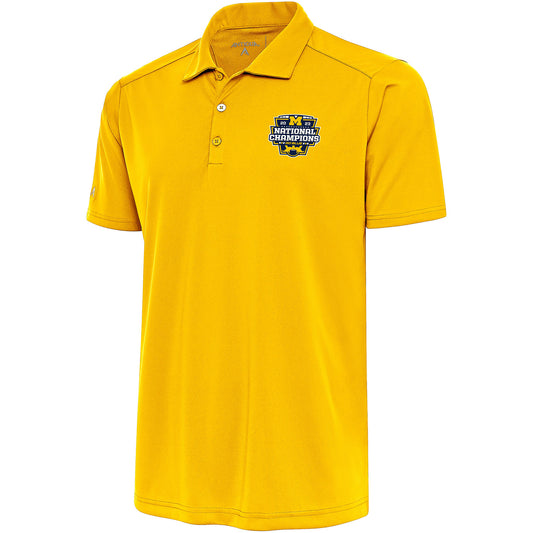 Men's Antigua Maize Michigan Wolverines College Football Playoff 2023 National Champions Tribute Polo