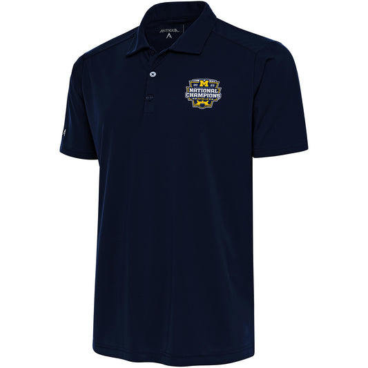 Men's Antigua Navy Michigan Wolverines College Football Playoff 2023 National Champions Tribute Polo