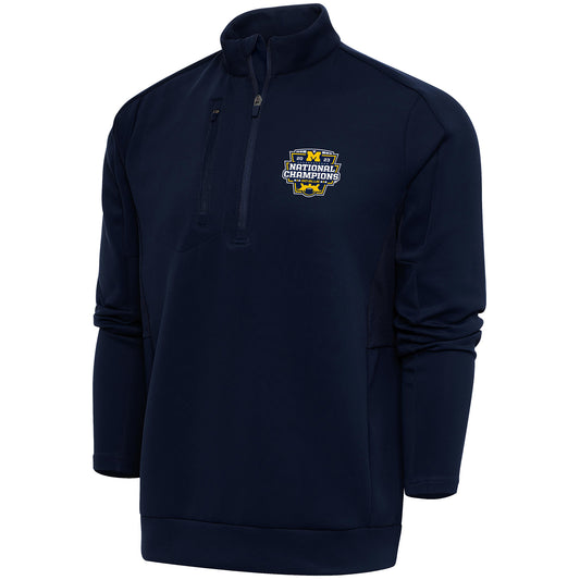 Men's Antigua Navy Michigan Wolverines College Football Playoff 2023 National Champions Generation Quarter-Zip Top