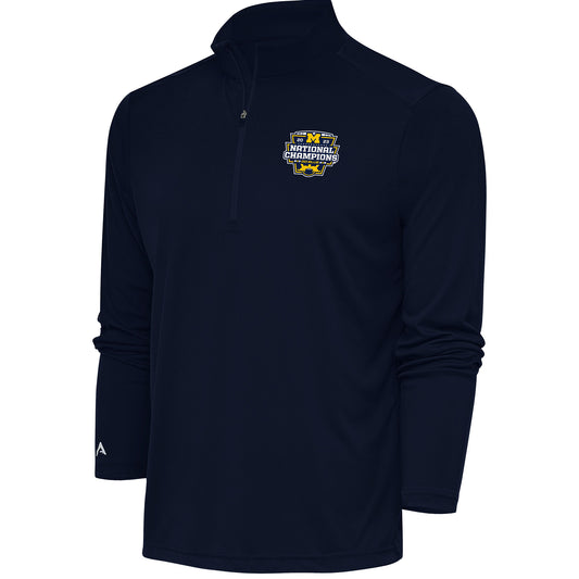 Men's Antigua Navy Michigan Wolverines College Football Playoff 2023 National Champions Tribute Quarter-Zip Top