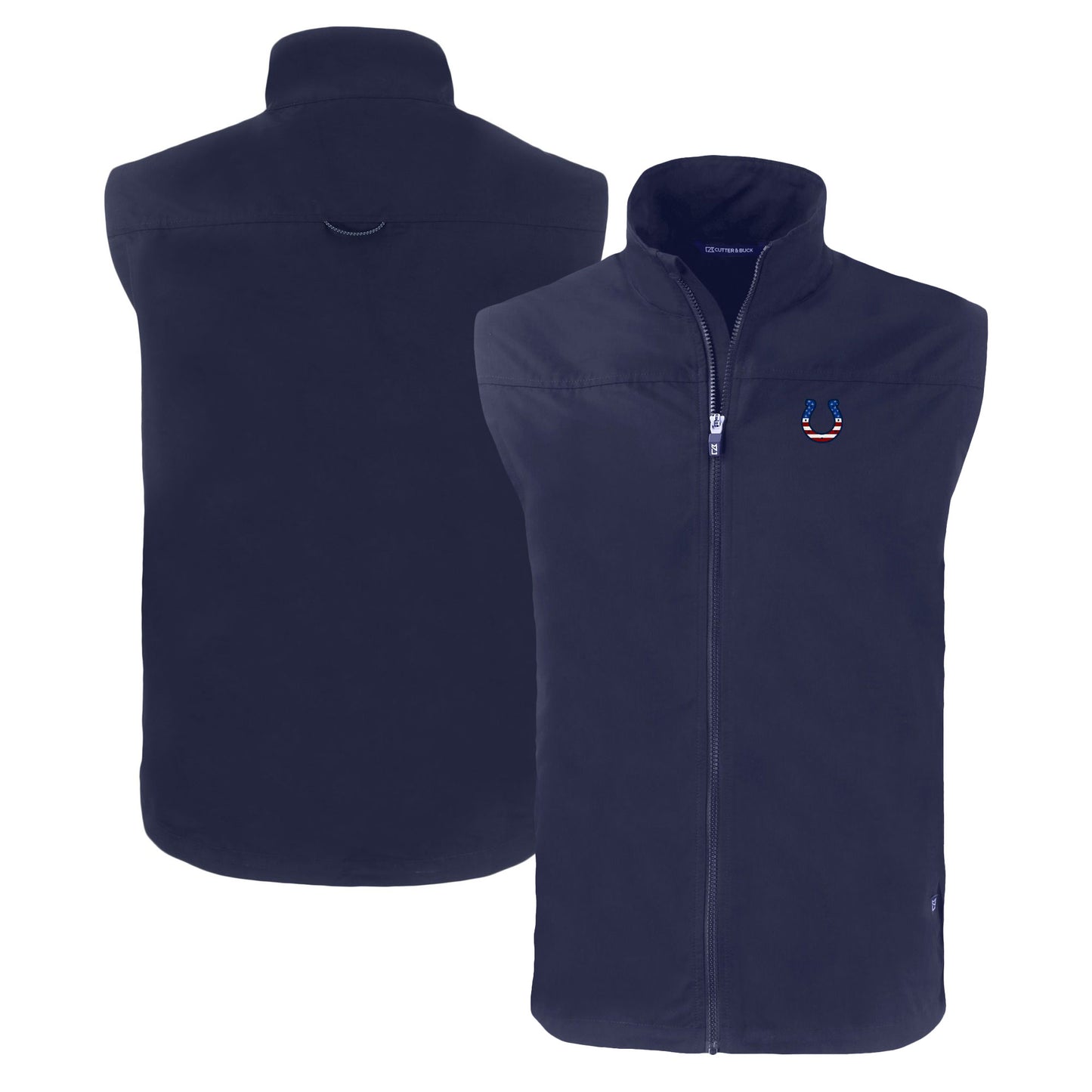 Men's Cutter & Buck Navy Indianapolis Colts  Americana Charter Eco Recycled Full-Zip Vest